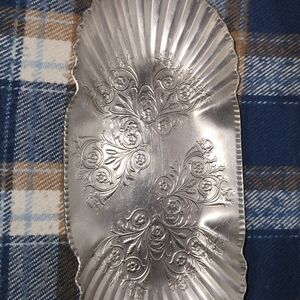 Vintage Aluminum Pressed Decorative Tray